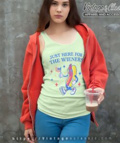 Im Just Here For The Wieners Funny Fourth Of July Tank Top Racerback