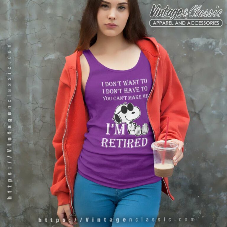Im Retired Snoopy Funny Tank Top Racerback Im Retired Snoopy Funny Tank Top Racerback