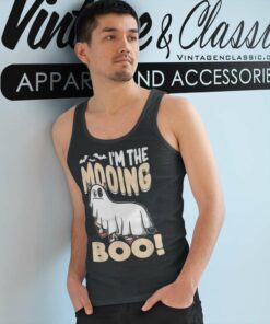 Im The Mooing Boo Ghost Cows Moo Cow Halloween Tank Top Racerback