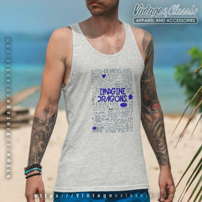 Imagine Dragons Lyrics Song Tank Top Racerback Imagine Dragons Lyrics Song Tank Top Racerback