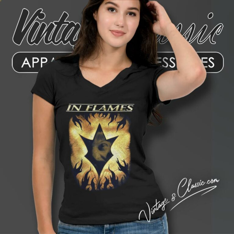 In Flames Album Cover V Neck TShirt In Flames Album Cover V Neck TShirt
