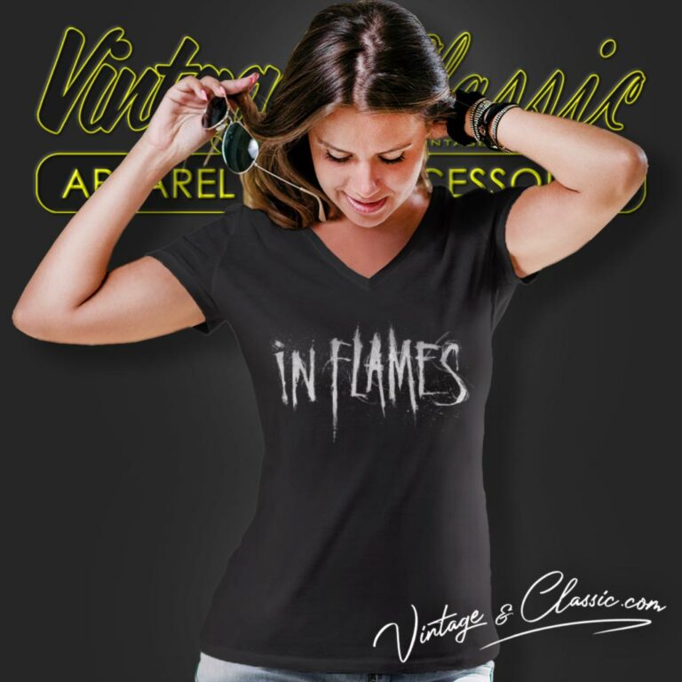 In Flames Countdown V Neck TShirt In Flames Countdown V Neck TShirt