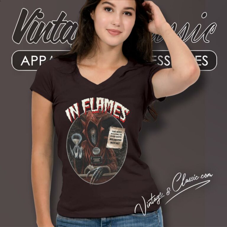 In Flames Creep Show V Neck TShirt In Flames Creep Show V Neck TShirt