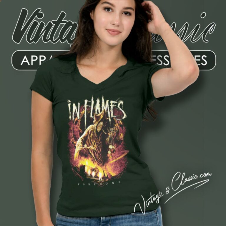 In Flames Foregone Space V Neck TShirt In Flames Foregone Space V Neck TShirt