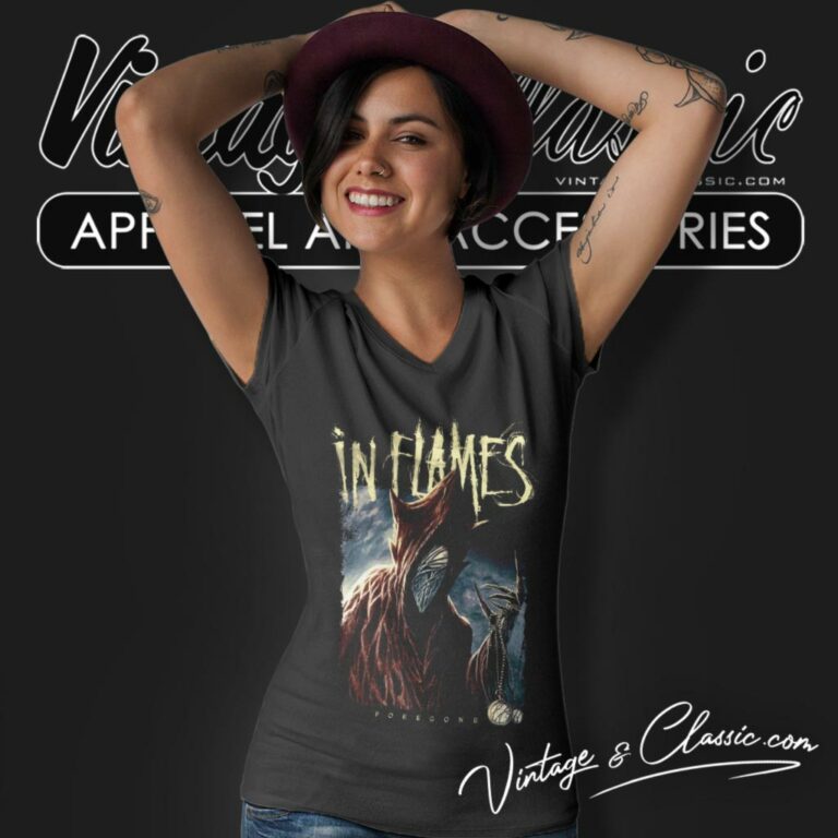 In Flames Foregone V Neck TShirt In Flames Foregone V Neck TShirt