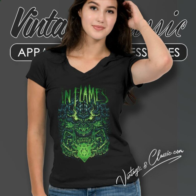 In Flames Hatred Connected V Neck TShirt In Flames Hatred Connected V Neck TShirt