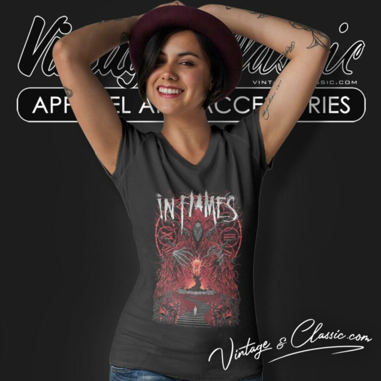 In Flames Mother Time V Neck TShirt In Flames Mother Time V Neck TShirt