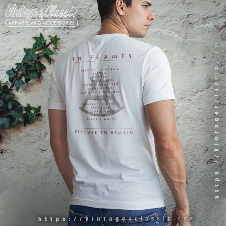 In Flames Shirt Reroute To Remain Tracklist Backside T Shirt In Flames Shirt Reroute To Remain Tracklist Backside T Shirt