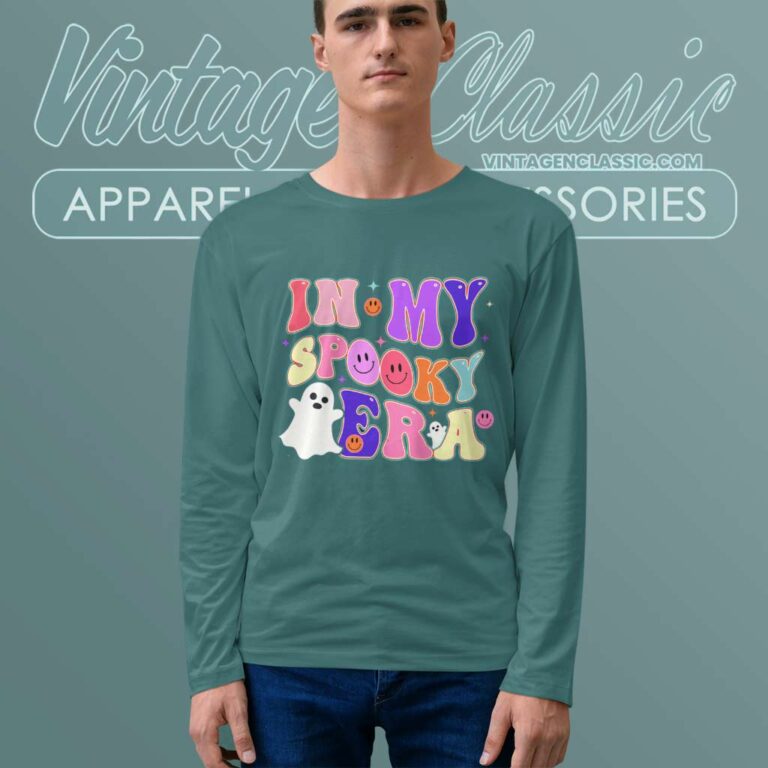 In My Spooky Era Groovy Hippie Halloween Ghost Funny Boo Vinyl Long Sleeve Tee In My Spooky Era Groovy Hippie Halloween Ghost Funny Boo Vinyl Long Sleeve Tee