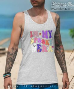 In My Spooky Era Groovy Hippie Halloween Ghost Funny Boo Vinyl Tank Top Racerback