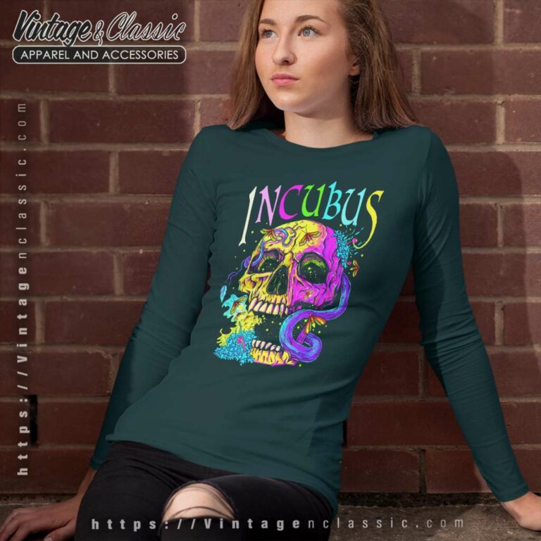 Incubus Shirt A Crow Left Skull Morning And Flower Long Sleeve Tee Incubus Shirt A Crow Left Skull Morning And Flower Long Sleeve Tee