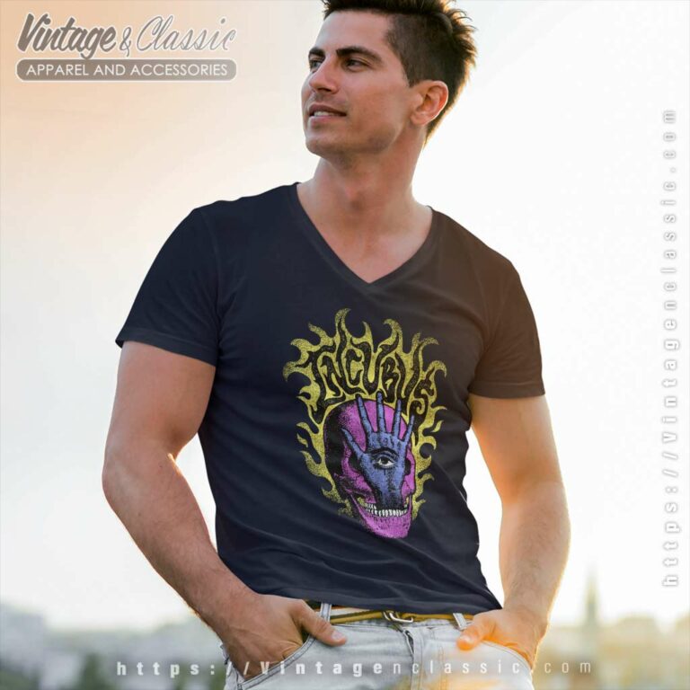 Incubus Shirt Flames Skull Hand Eyeball V Neck TShirt Incubus Shirt Flames Skull Hand Eyeball V Neck TShirt