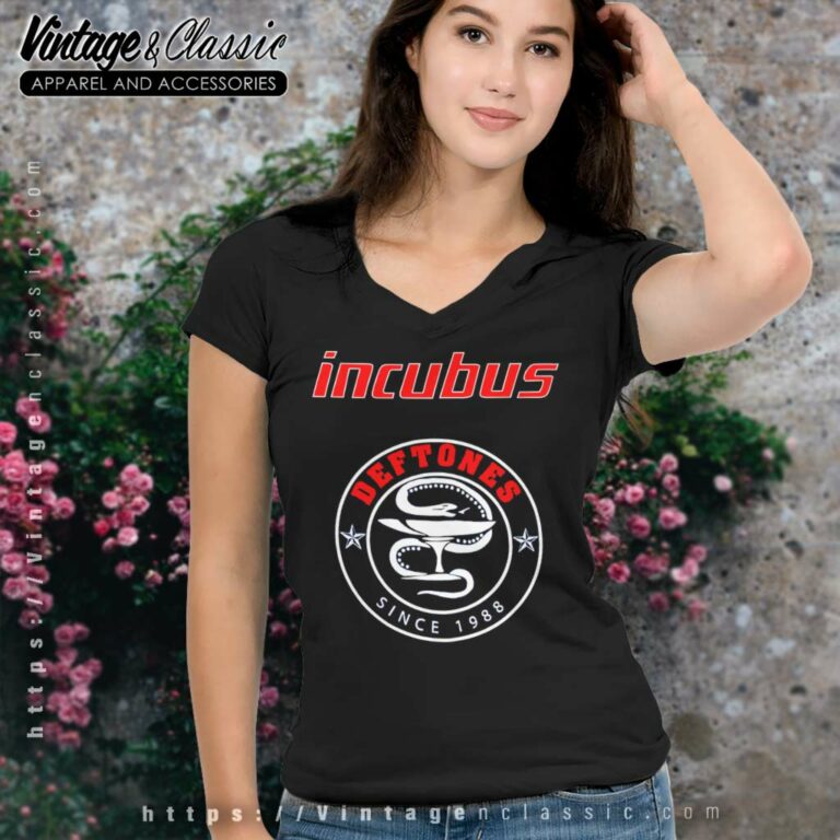 Incubus X Deftones 2015 Tour V Neck TShirt Incubus X Deftones 2015 Tour V Neck TShirt
