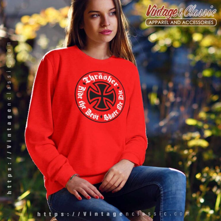Independent X Thrasher Oath Red Sweatshirt Independent X Thrasher Oath Red Sweatshirt