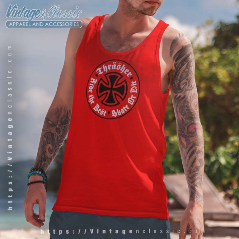 Independent X Thrasher Oath Red Tank Top Racerback Independent X Thrasher Oath Red Tank Top Racerback