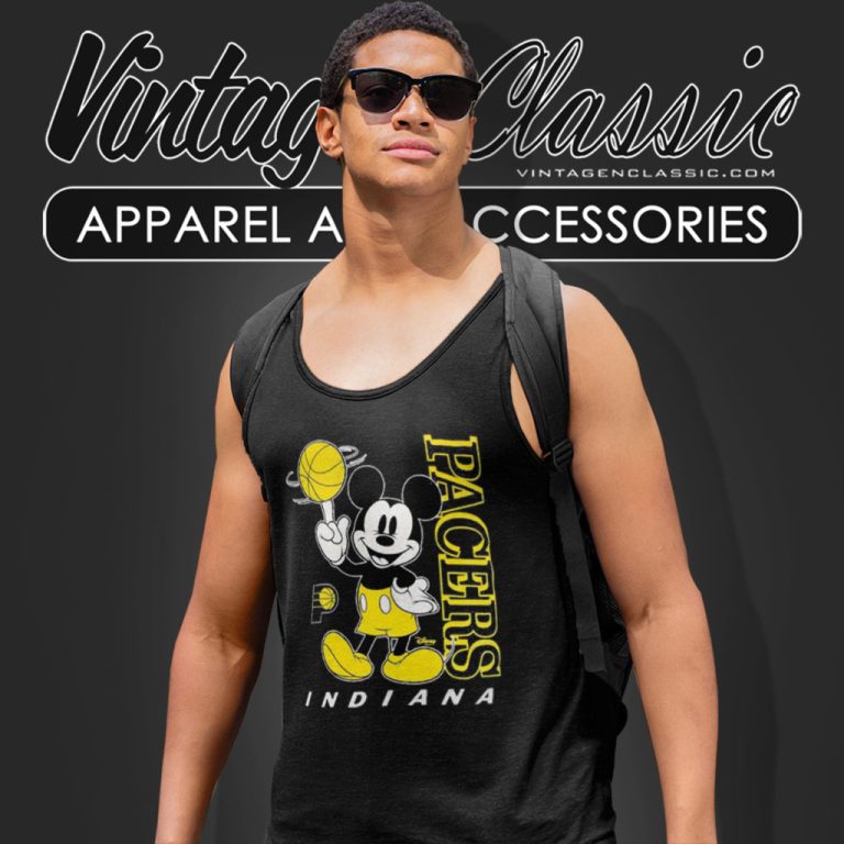 Indiana Pacers Disney Vintage Mickey Mouse Baller Tank Top Racerback Indiana Pacers Disney Vintage Mickey Mouse Baller Tank Top Racerback