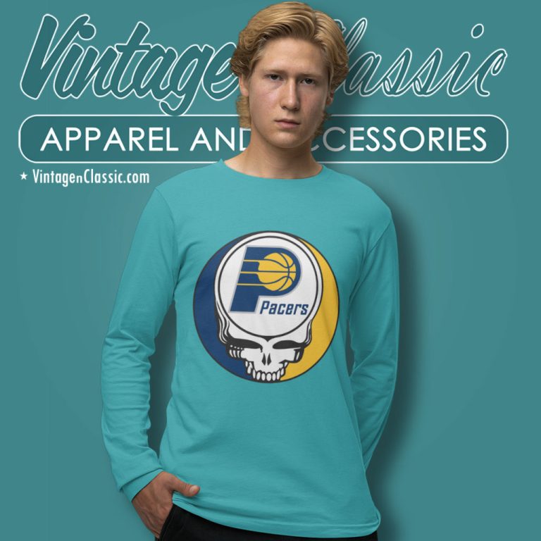Indiana Pacers Grateful Dead Steal Your Face Long Sleeve Tee Indiana Pacers Grateful Dead Steal Your Face Long Sleeve Tee