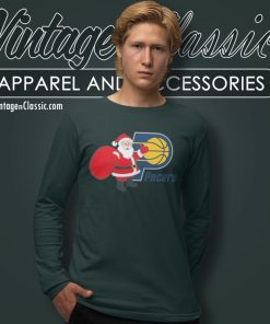 Indiana Pacers Santa Claus Logo Long Sleeve Tee