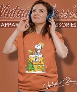 Indiana Pacers Snoopy Peanut Christmas Women T Shirt