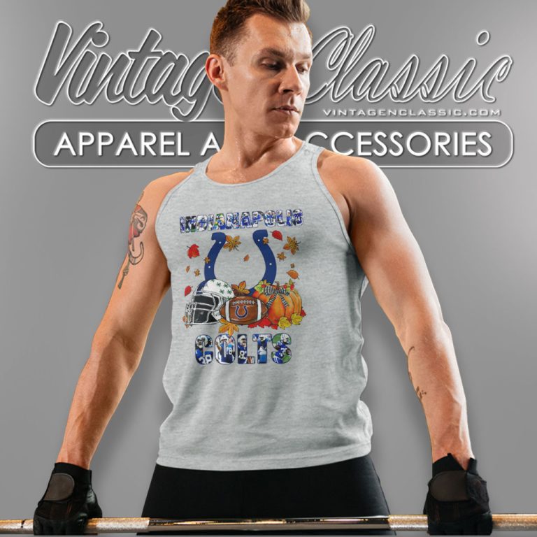 Indianapolis Colts Fall Helmet Pumpkin Tank Top Racerback Indianapolis Colts Fall Helmet Pumpkin Tank Top Racerback