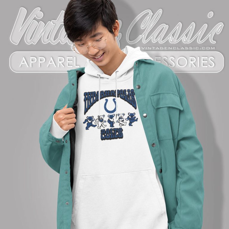 Indianapolis Colts Grateful Dead Dancing Bears Hoodie Indianapolis Colts Grateful Dead Dancing Bears Hoodie