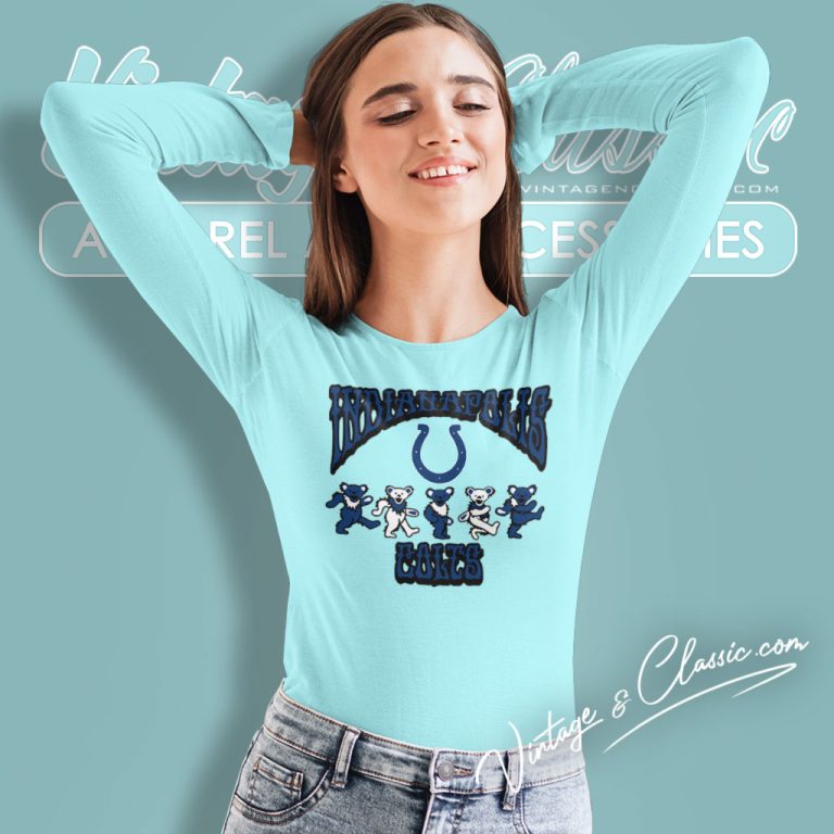 Indianapolis Colts Grateful Dead Dancing Bears Long Sleeve Tee Indianapolis Colts Grateful Dead Dancing Bears Long Sleeve Tee