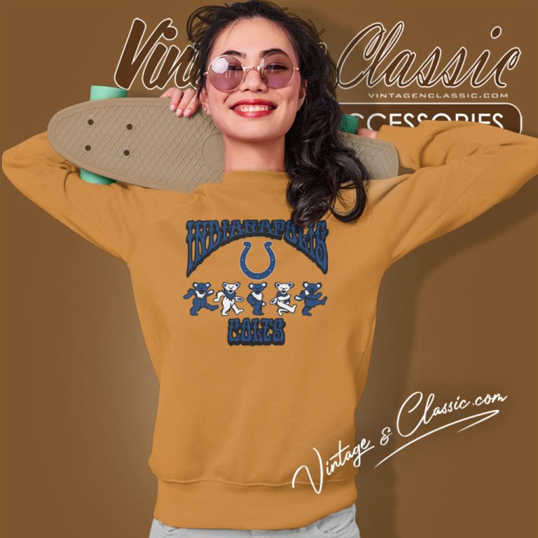 Indianapolis Colts Grateful Dead Dancing Bears Sweatshirt Indianapolis Colts Grateful Dead Dancing Bears Sweatshirt