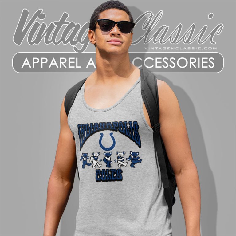 Indianapolis Colts Grateful Dead Dancing Bears Tank Top Racerback Indianapolis Colts Grateful Dead Dancing Bears Tank Top Racerback