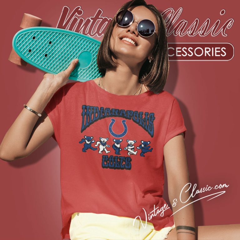 Indianapolis Colts Grateful Dead Dancing Bears Women T Shirt Indianapolis Colts Grateful Dead Dancing Bears Women T Shirt