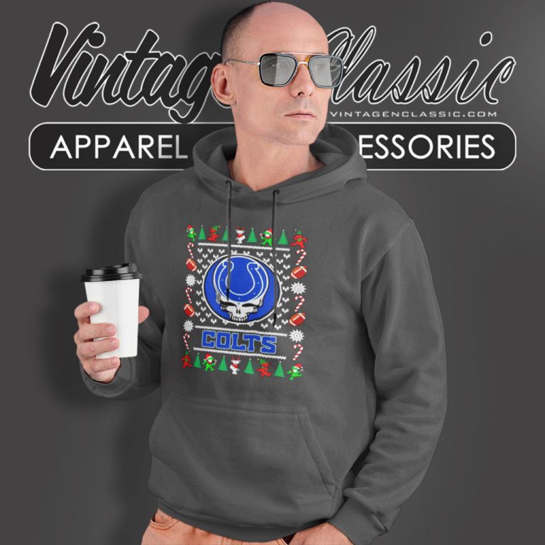 Indianapolis Colts Grateful Dead Ugly Christmas Hoodie Indianapolis Colts Grateful Dead Ugly Christmas Hoodie