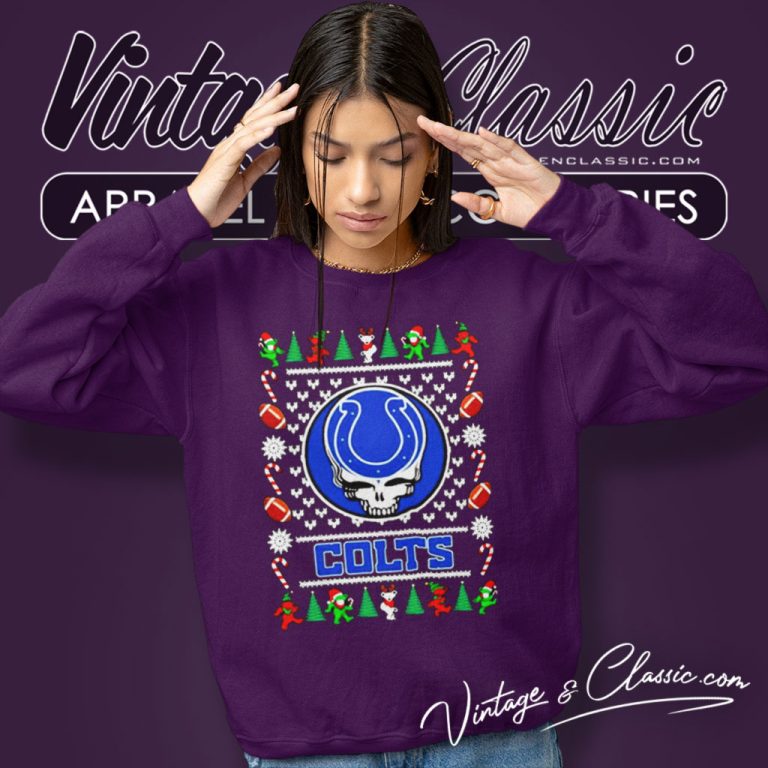 Indianapolis Colts Grateful Dead Ugly Christmas Sweatshirt Indianapolis Colts Grateful Dead Ugly Christmas Sweatshirt