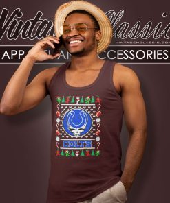 Indianapolis Colts Grateful Dead Ugly Christmas Tank Top Racerback
