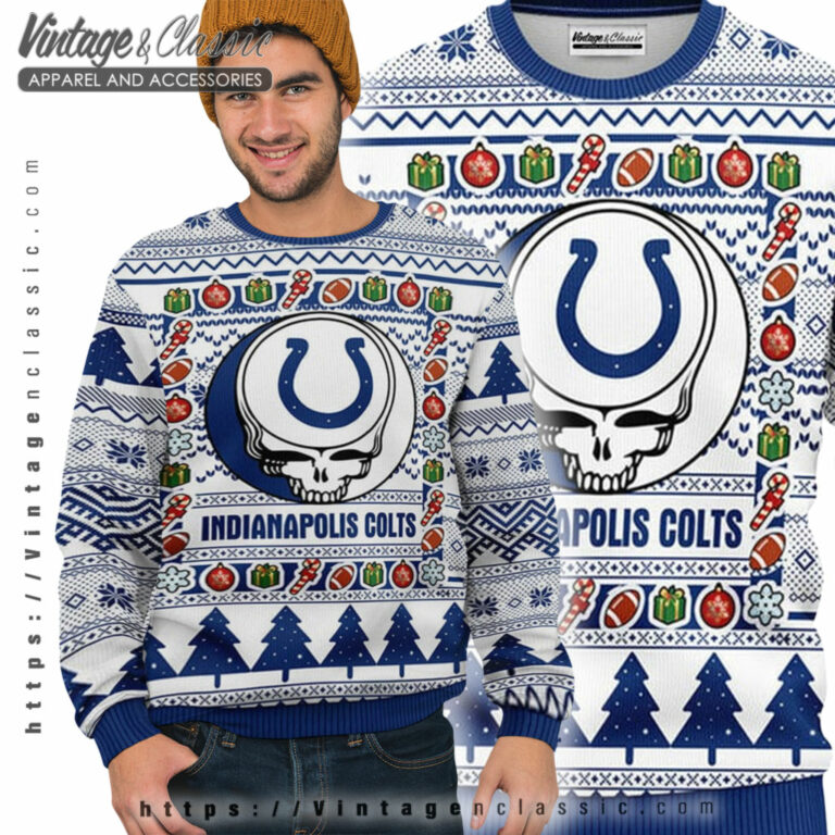 Indianapolis Colts Grateful Dead Ugly Sweater Ugly Sweater Indianapolis Colts Grateful Dead Ugly Sweater Ugly Sweater