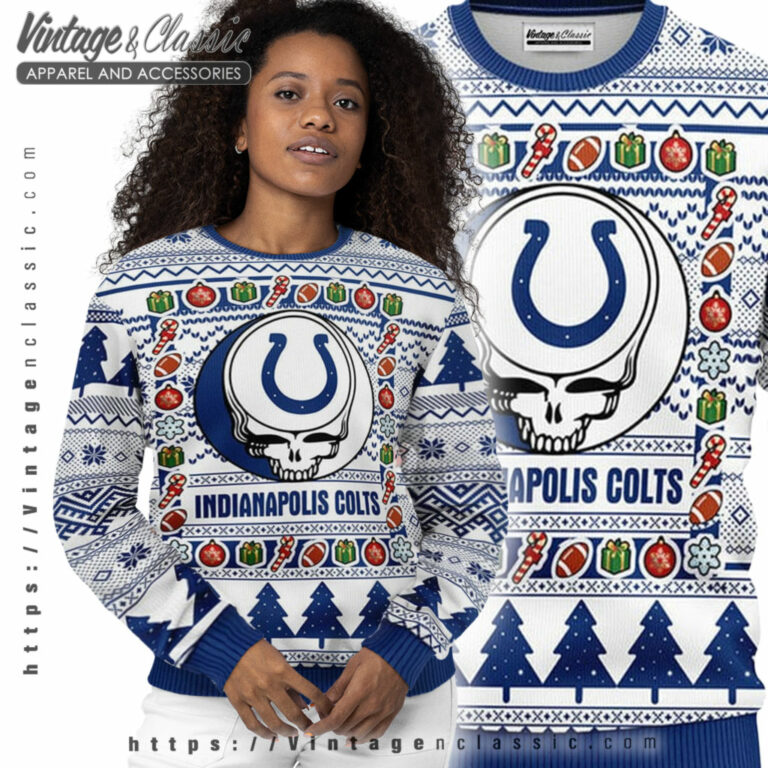 Indianapolis Colts Grateful Dead Ugly Sweater Women Ugly Sweater Indianapolis Colts Grateful Dead Ugly Sweater Women Ugly Sweater