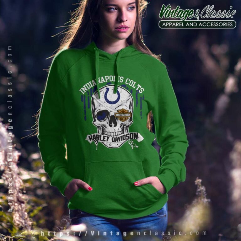 Indianapolis Colts Harley Daivsion Skull Hoodie Indianapolis Colts Harley Daivsion Skull Hoodie