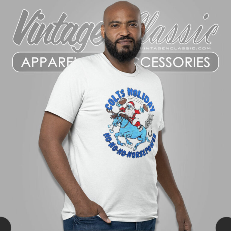 Indianapolis Colts Ho Ho Ho Horsepower Santa Christmas T Shirt Indianapolis Colts Ho Ho Ho Horsepower Santa Christmas T Shirt