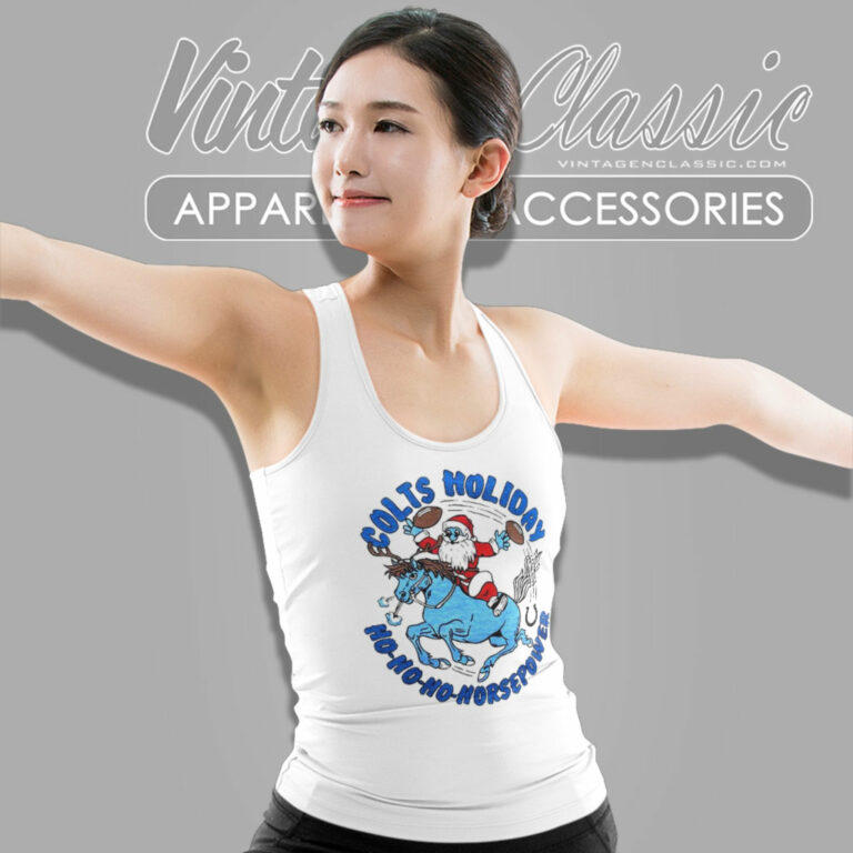 Indianapolis Colts Ho Ho Ho Horsepower Santa Christmas Tank Top Racerback Indianapolis Colts Ho Ho Ho Horsepower Santa Christmas Tank Top Racerback
