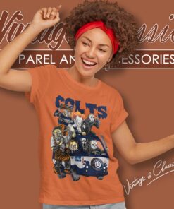 Indianapolis Colts Horror Movies Characters Halloween Shirt Women T shirt