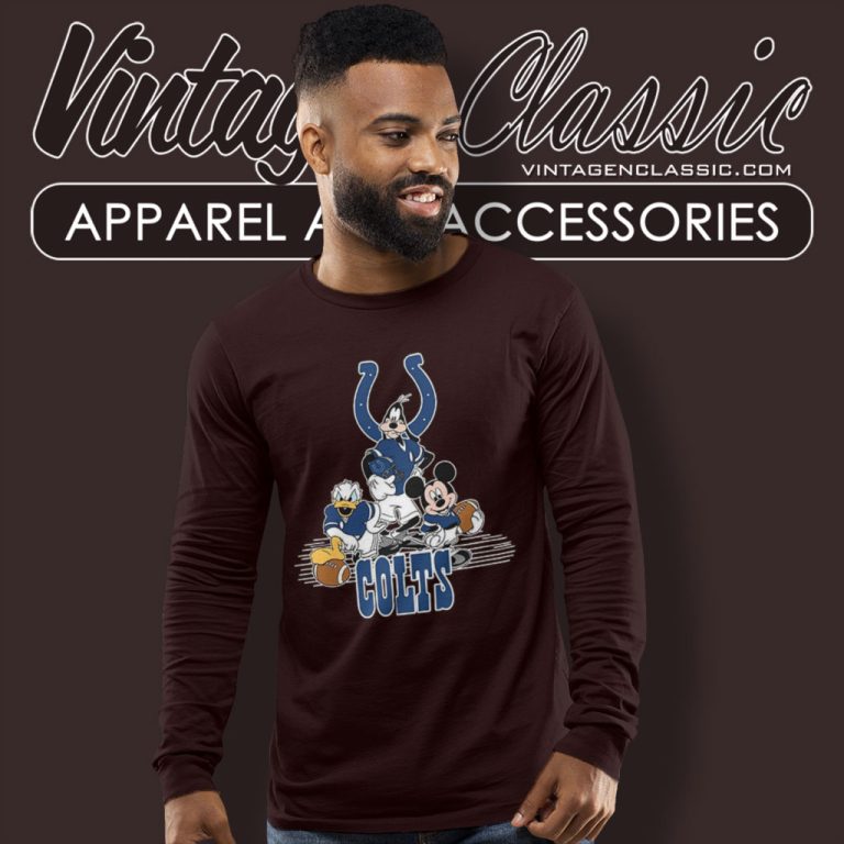 Indianapolis Colts Mickey Goofy Donald Long Sleeve Tee Indianapolis Colts Mickey Goofy Donald Long Sleeve Tee