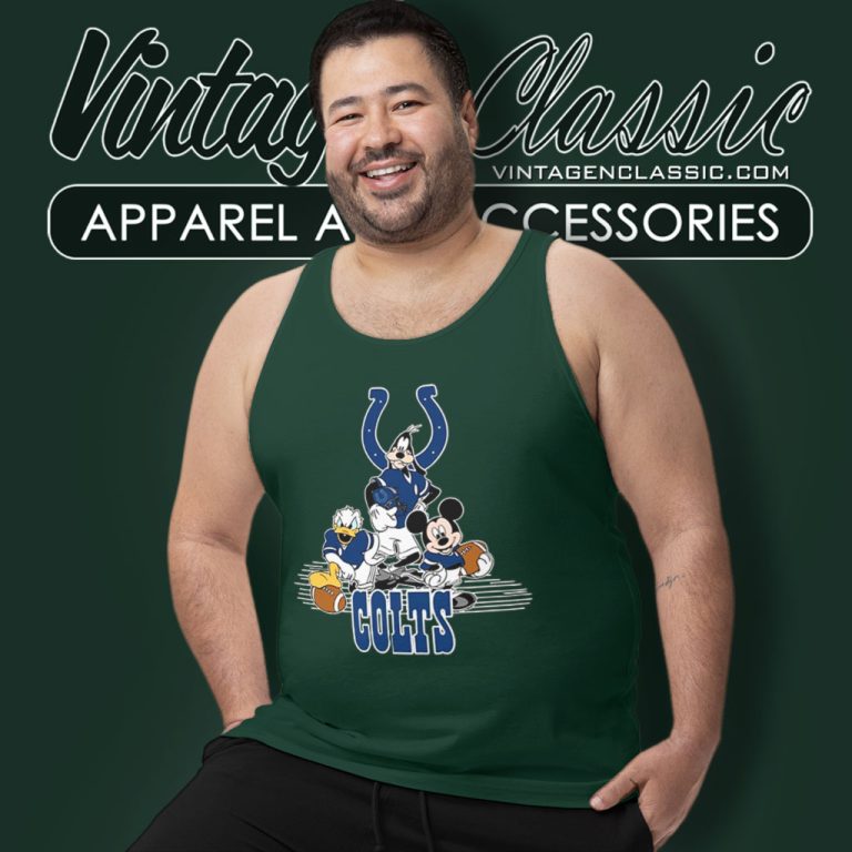 Indianapolis Colts Mickey Goofy Donald Tank Top Racerback Indianapolis Colts Mickey Goofy Donald Tank Top Racerback