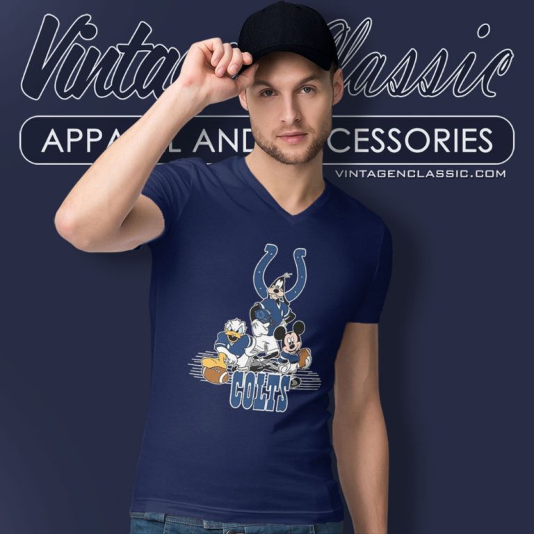 Indianapolis Colts Mickey Goofy Donald V Neck TShirt Indianapolis Colts Mickey Goofy Donald V Neck TShirt