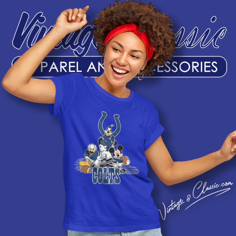 Indianapolis Colts Mickey Goofy Donald Women T Shirt Indianapolis Colts Mickey Goofy Donald Women T Shirt