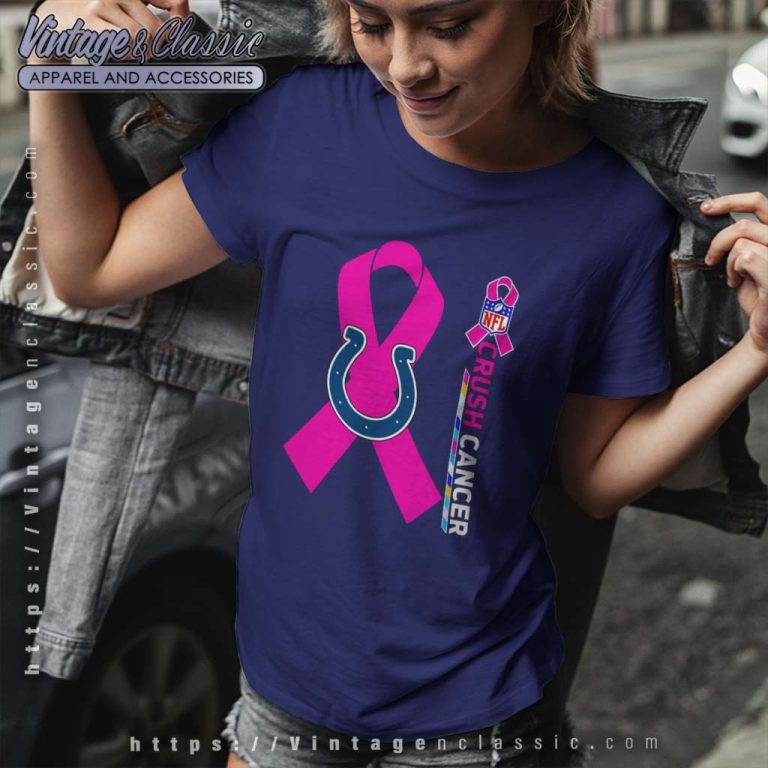 Indianapolis Colts Nfl Crush Cancer 2023 Women TShirt Indianapolis Colts Nfl Crush Cancer 2023 Women TShirt