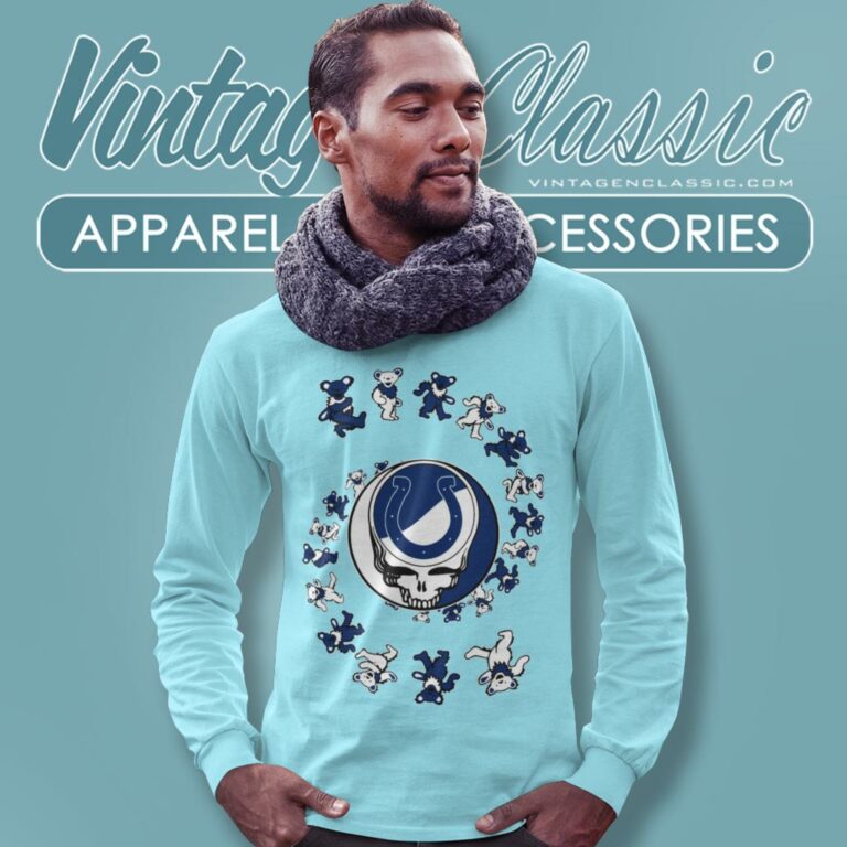 Indianapolis Colts Nfl Grateful Dancing Bears Long Sleeve Tee Indianapolis Colts Nfl Grateful Dancing Bears Long Sleeve Tee