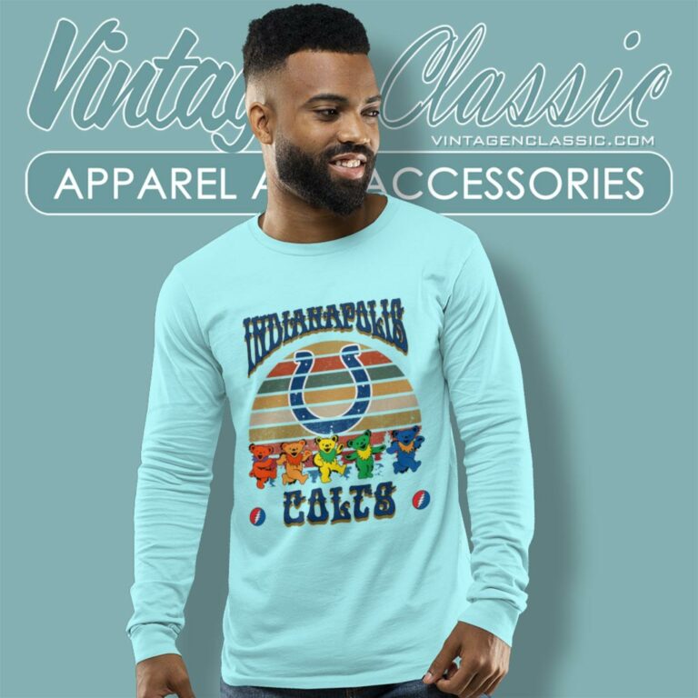 Indianapolis Colts Nfl Grateful Dancing Bears Retro Long Sleeve Tee 1 Indianapolis Colts Nfl Grateful Dancing Bears Retro Long Sleeve Tee 1