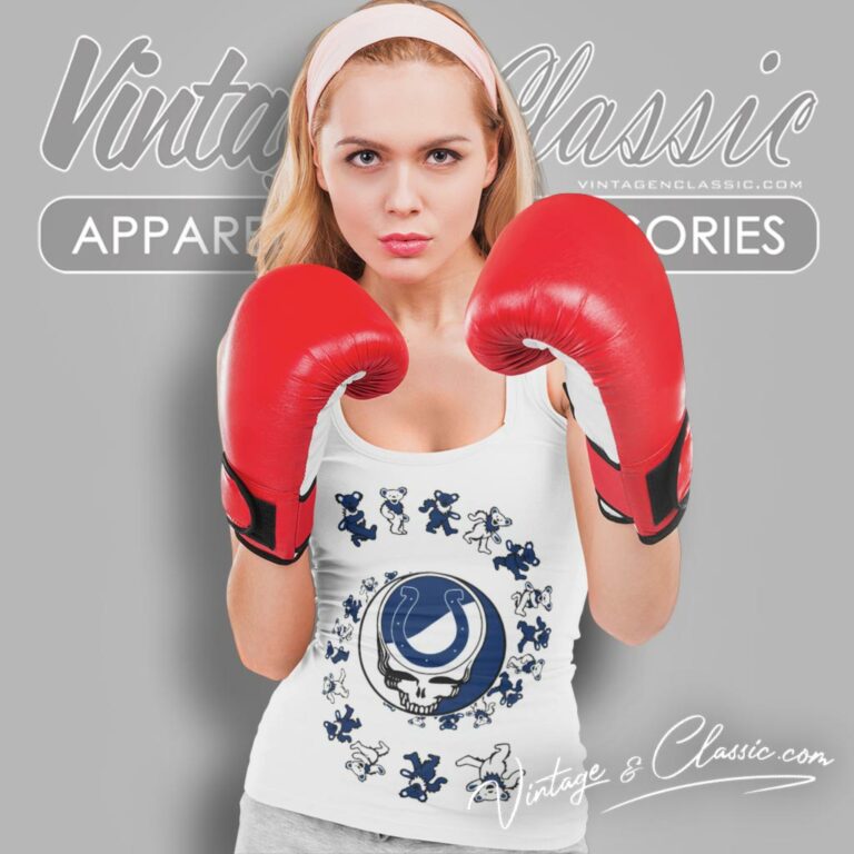 Indianapolis Colts Nfl Grateful Dancing Bears Tank Top Racerback Indianapolis Colts Nfl Grateful Dancing Bears Tank Top Racerback