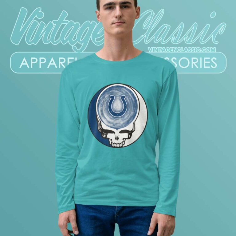 Indianapolis Colts Nfl Shirt Grateful Dead Logo Long Sleeve Tee Indianapolis Colts Nfl Shirt Grateful Dead Logo Long Sleeve Tee