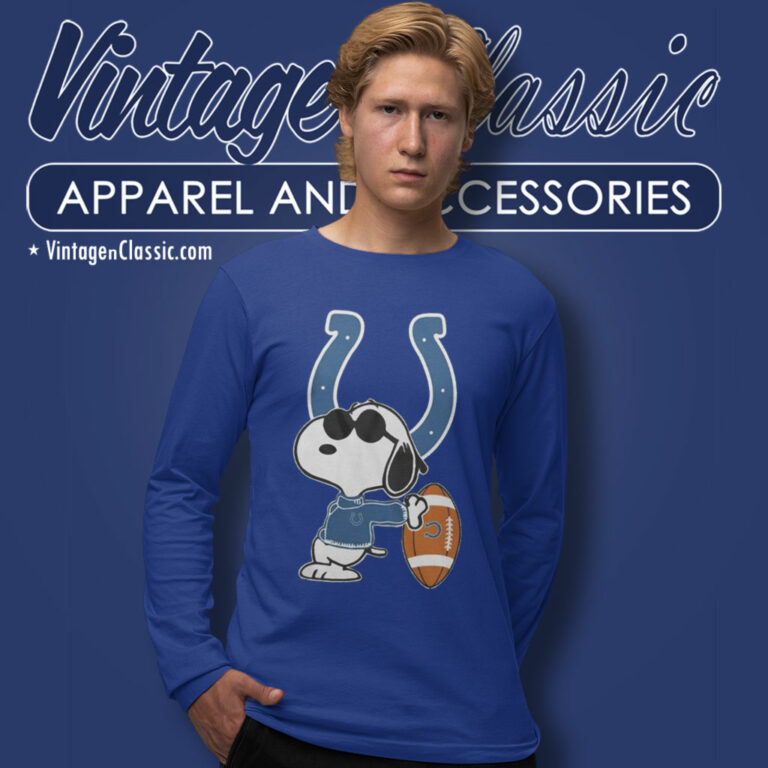 Indianapolis Colts Nfl Snoopy Peanuts Long Sleeve Tee Indianapolis Colts Nfl Snoopy Peanuts Long Sleeve Tee