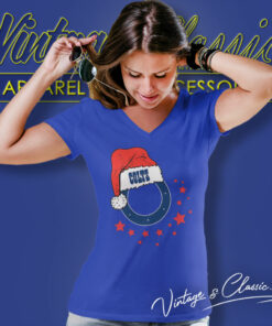 Indianapolis Colts Santa Hat Christmas V Neck TShirt