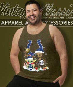 Indianapolis Colts Shirt Baby Yoda And Groot Santa Christmas Tank Top Racerback